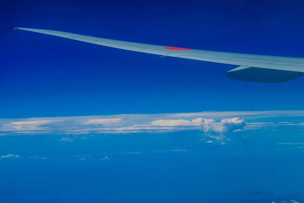 Хмари Небо Видно Літака — стокове фото