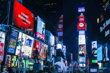 New York Times Meydanı 'nın gece manzarası (Timessquare)