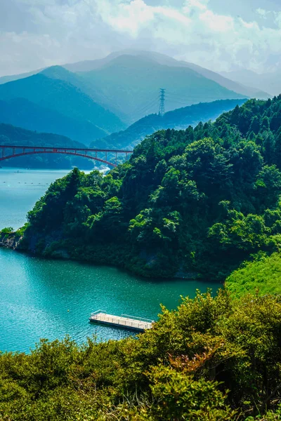 Presa Miyagase Jardín Junto Lago Gen Torii Kanagawa — Foto de Stock