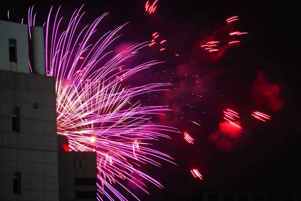 Fireworks visible from Between building