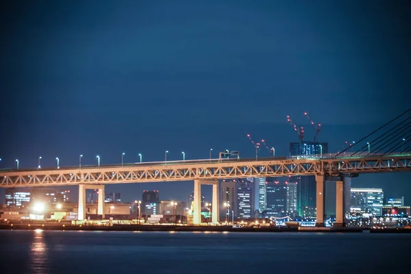 Yokohama Bay Bridge Yokohama Minato Mirai Vue Nuit — Photo