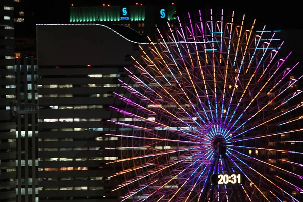 Cosmo Óra Látható Yokohama Marine Tower — Stock Fotó