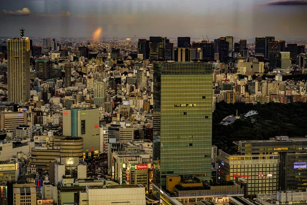 Shinjuku Miejskiego Krajobrazu Zachodu Słońca Widocznego Obserwatorium Tokio Metropolita Budynek — Zdjęcie stockowe