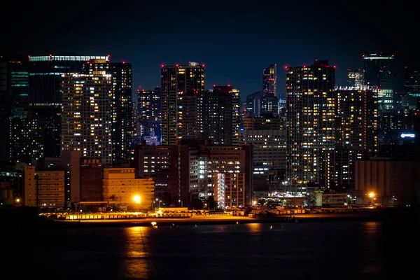 Nattutsikt Över Tokyo Sett Utifrån Odaiba Tokyo — Stockfoto