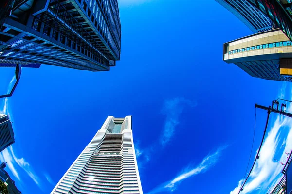 Yokohama Landmark Tower Céu Ensolarado — Fotografia de Stock