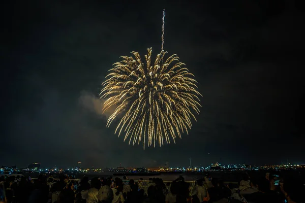 Иокогама Минато Мирай Фейерверков Yokama Festival 2019 — стоковое фото