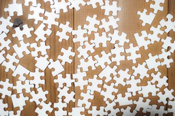 Puzzle Bianco Che Stato Posizionato Una Scrivania — Foto Stock