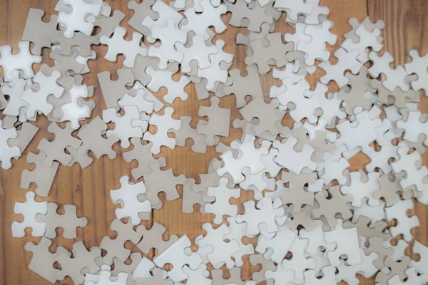 Puzzle Bianco Che Stato Posizionato Una Scrivania — Foto Stock