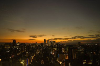 Nagoya TV Kulesi 'nin gözlemevinden gün batımı