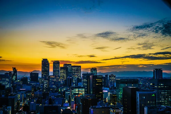 Nagoya Kulesi Nin Gözlemevinden Gün Batımı — Stok fotoğraf