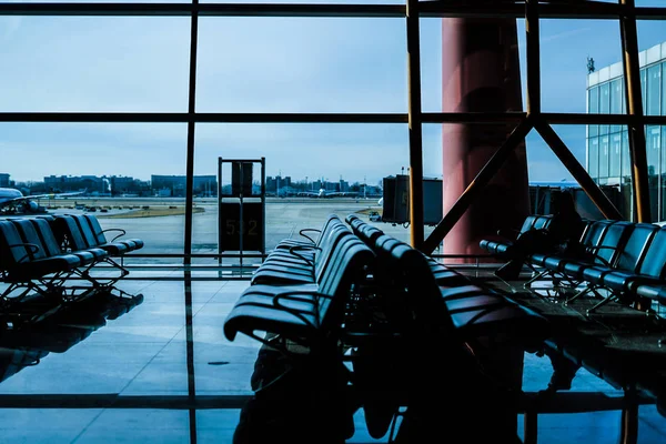 Sala Espera Silhueta Aeroporto Internacional Pequim — Fotografia de Stock