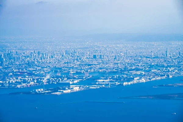 Paysage Urbain Osaka Depuis Avion — Photo