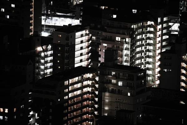 Yokohama Vista Nocturna Zonas Residenciales —  Fotos de Stock