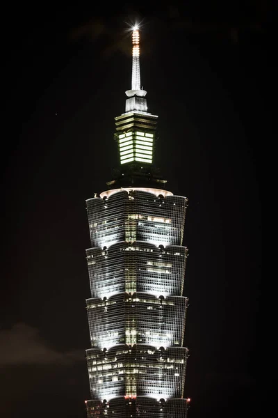 Taipei 101 Visão Noturna Que Visível Partir Xiangshan Taipei — Fotografia de Stock