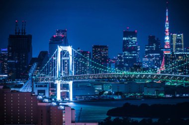 Tokyo 'nun Odaiba, Tokyo' dan gece görüşü