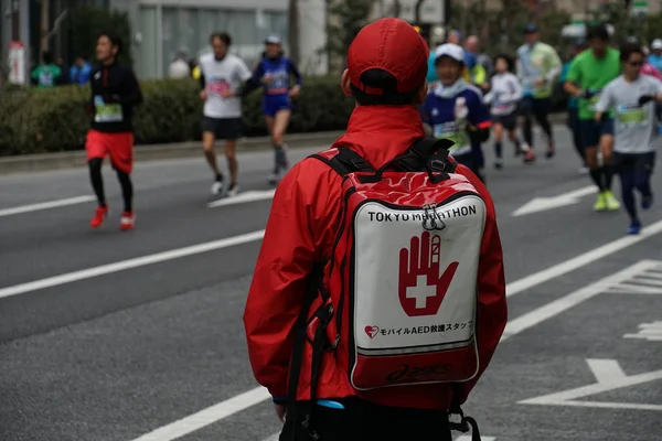 Ambulans Birliği Maratonu Seçici Odaklanma — Stok fotoğraf