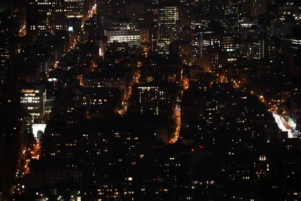 New York Nachtzicht Zichtbaar Vanaf Het Empire State Building — Stockfoto