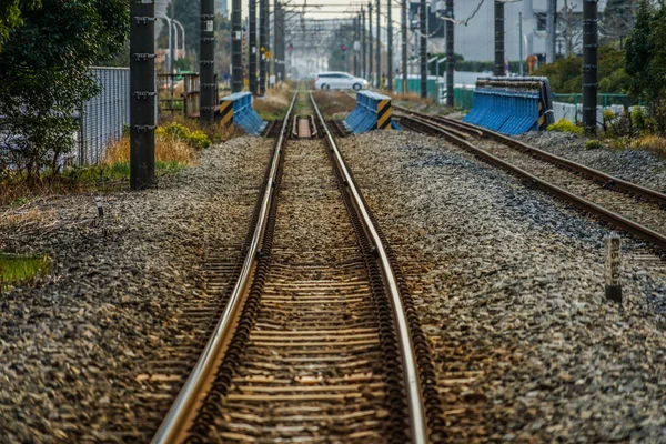 Ferrovia Dell Immagine Messa Fuoco Selettiva — Foto Stock