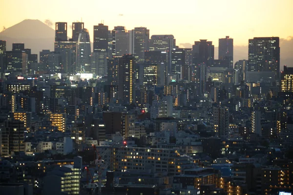 Puesta Sol Desde Centro Cívico Bunkyo Shinjuku —  Fotos de Stock