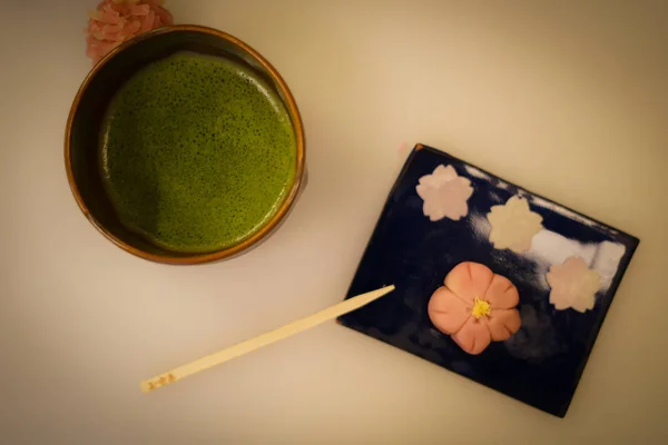 Japanese Sweets Green Tea — Stock Photo, Image