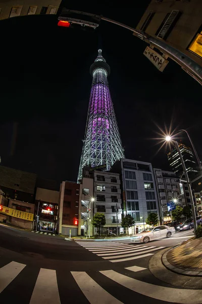 Sky Tree Tokió Városképe — Stock Fotó