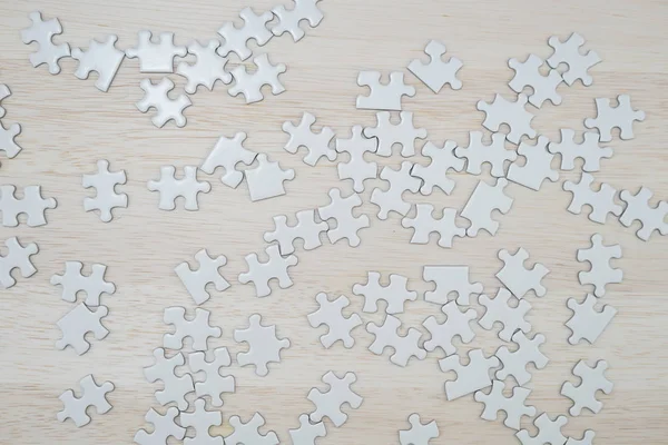 Puzzle Bianco Che Stato Posizionato Una Scrivania — Foto Stock