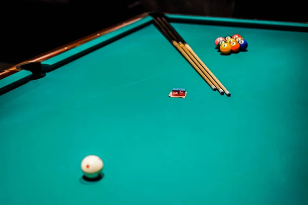Close Billiards Selective Focus — Stock Photo, Image