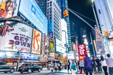 New York Times Meydanı 'nın gece manzarası (Timessquare)