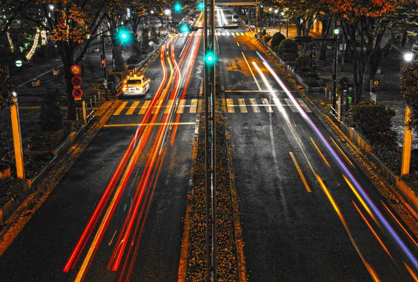 Immagine Traffico Notturno Fuoco Selettivo — Foto Stock