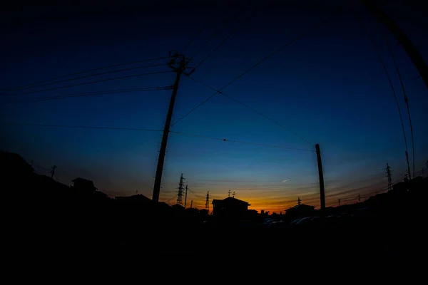 Evening Utility Pole — Stock Photo, Image