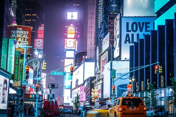 Night View New York Times Square Timessquare — ストック写真