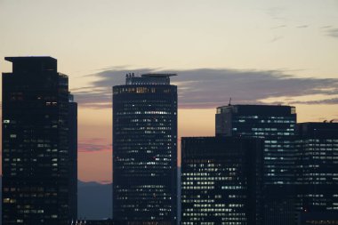 Nagoya TV Kulesi 'nin gözlemevinden gün batımı