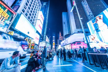 New York Times Meydanı 'nın gece manzarası (Timessquare)