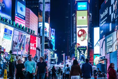 New York Times Meydanı 'nın gece manzarası (Timessquare)