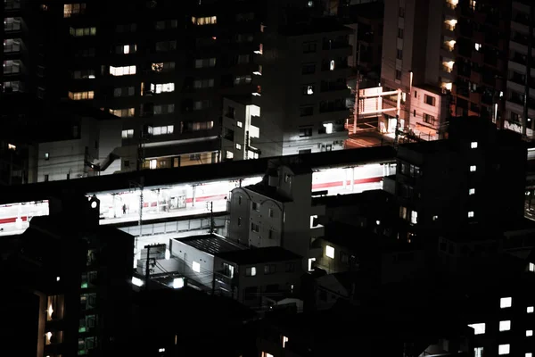 Yokohama Νυχτερινή Θέα Και Κατοικημένες Περιοχές — Φωτογραφία Αρχείου