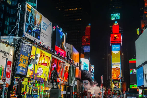 Night View New York Times Square Timessquare — Stock Photo, Image