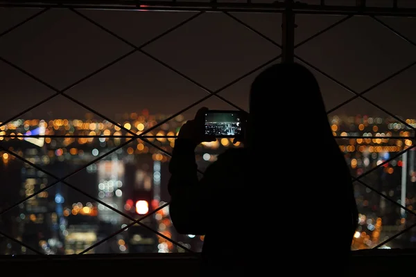 Pessoas Para Fazer Uma Cena Nocturna Nova Iorque — Fotografia de Stock