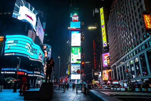 Night View New York Times Square Timessquare — Stock Photo, Image