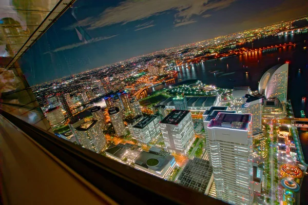 Vue Nuit Depuis Tour Historique Yokohama — Photo