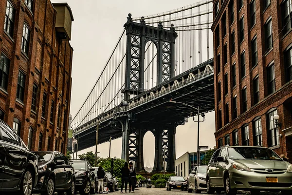 曼哈顿大桥 美国布鲁克林 — 图库照片