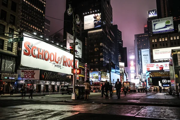 Nachtzicht Het New York Times Square Timessquare — Stockfoto