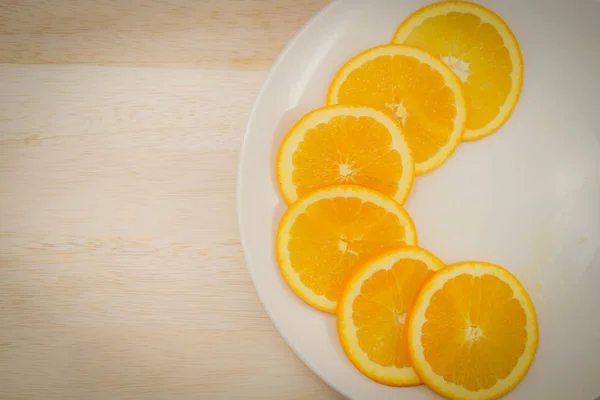 Апельсин Изображении Помещенном Блюдо — стоковое фото