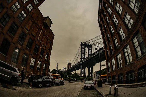 Manhattan Bridge Ηνωμένες Πολιτείες Μπρούκλιν — Φωτογραφία Αρχείου