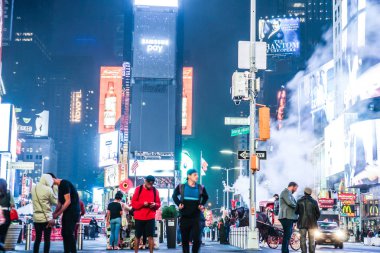 New York Times Meydanı 'nın gece manzarası (Timessquare)