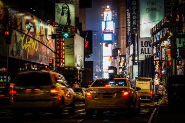 New York Times Meydanı 'nın gece manzarası (Timessquare)