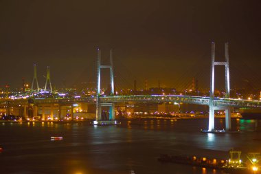 Kanagawa Bölgesi, Yokohama Minato Mirai, gece görüşü.