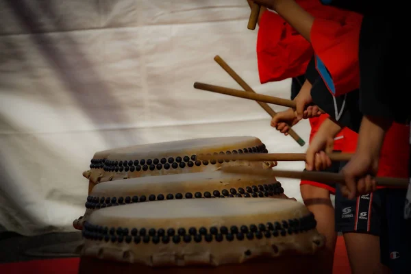 Képek Gyerekek Hogy Elérje Taiko — Stock Fotó