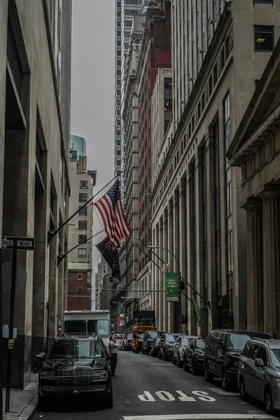 New York Wall Street Stelle Strisce — Foto Stock