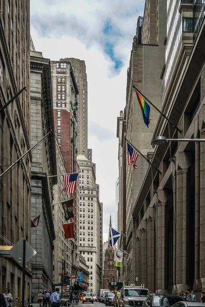 New York Wall Street Stelle Strisce — Foto Stock