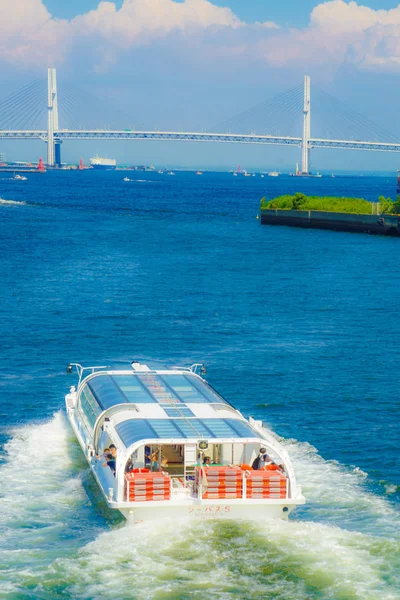 Yokohama Bay Bridge Céu Verão Robalo — Fotografia de Stock